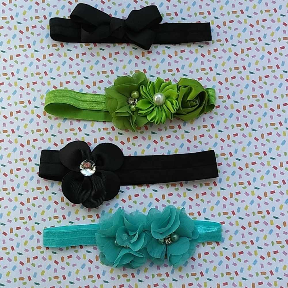 Baby Girl Lot of four Head Bands Accesories One Sz